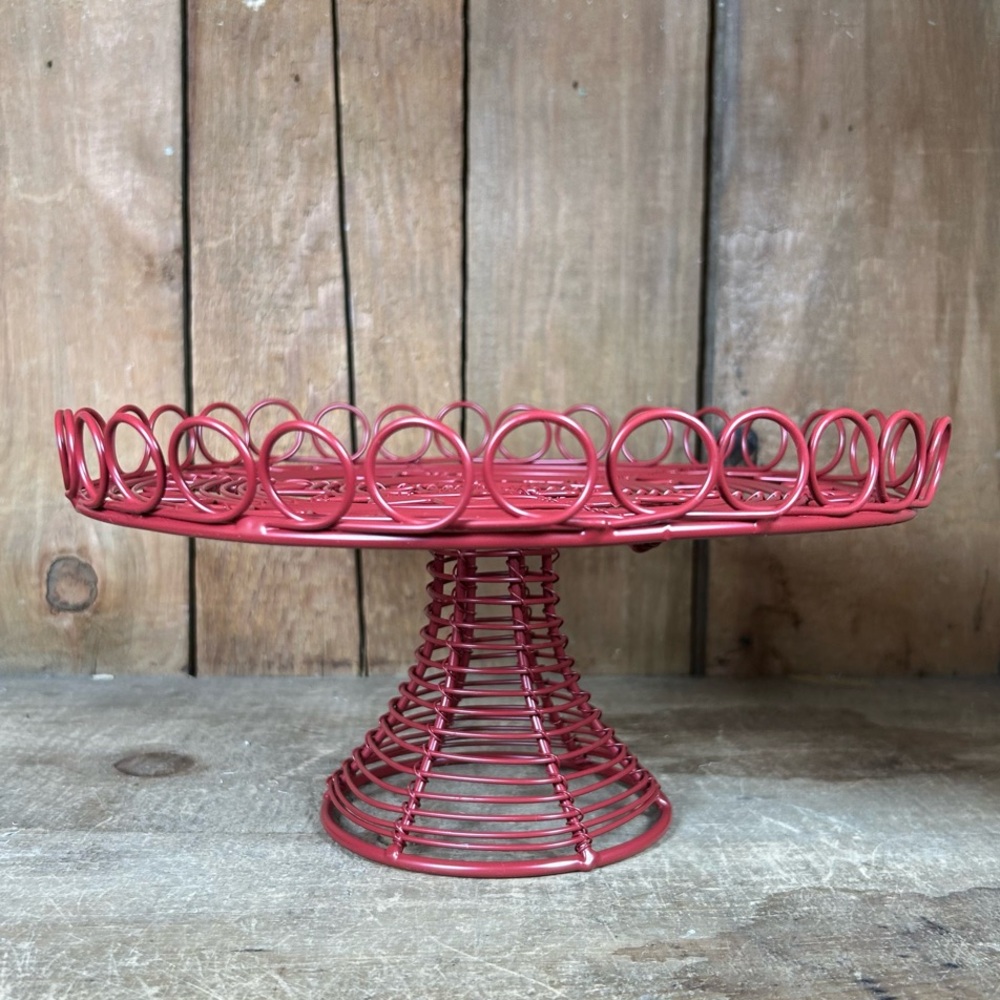 Red Wire Cake Stand